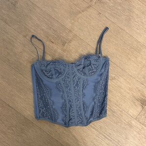 Urban Outfitters Blue Lace Corset Top